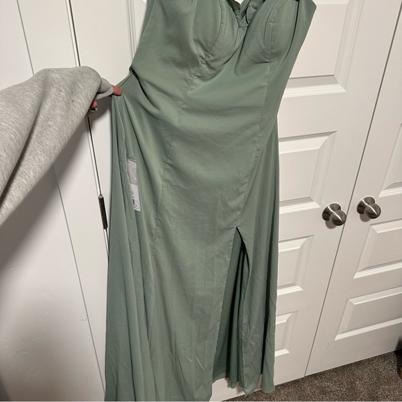 Azazie Arela Dress Stretch Matcha Green A12 - Picture 11 of 11